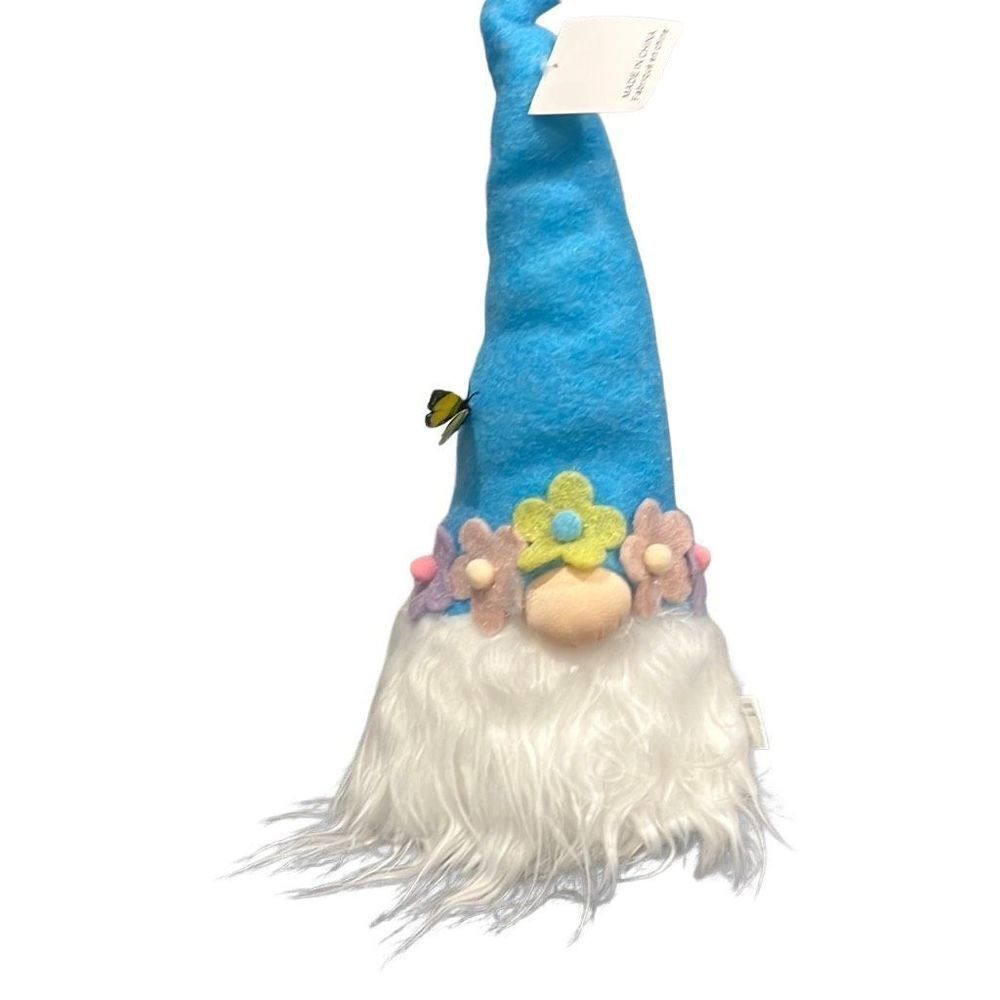 Gnome Blue Turquoise Butterfly Flower Hat 0016 Large
